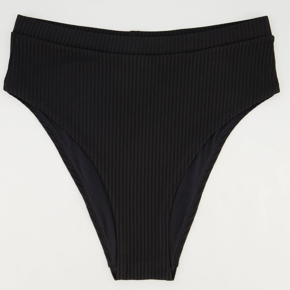 NWT Understatement bikini top & high waist bikini bottoms, black ribbed, size S. - Picture 5 of 10